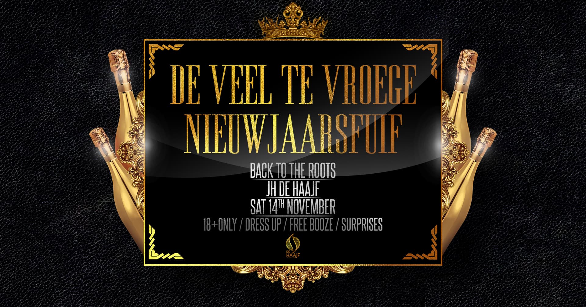 Affiche — Veel te vroege nieuwjaarsfuif, Zaterdag 14 november 2026